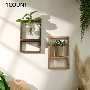 Wooden Wall Mounted Shelf, Rustic Wood Shelf for Wall Storage, Wall Mounted Wooden Display Shelf for Bedroom Kitchen, Home Decor