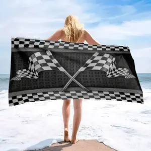 Checkerboard Pattern Beach Towel, Soft Water Absorbent Towel, Large Beach Towel for Beach, Swimming, Camping, Travel, Vacation