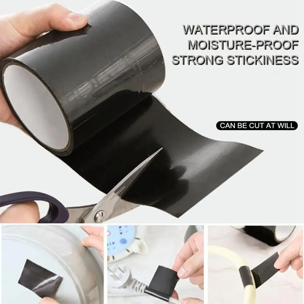 1 Piece Self-Fusing Elastic Rubber Waterproof Sealing Tape (3.94x59.06"), No Glue Needed Strong Adhesive Tape for Irregular Gaps, Pipe Leak Repairs, RV Roof Patching