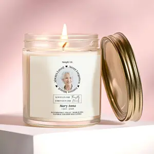 Personalized Photo Memorial Candle, Custom Sympathy Gift for Loss of Family, Until We Meet Again Gift In Loving Memory Gift for Condolences
