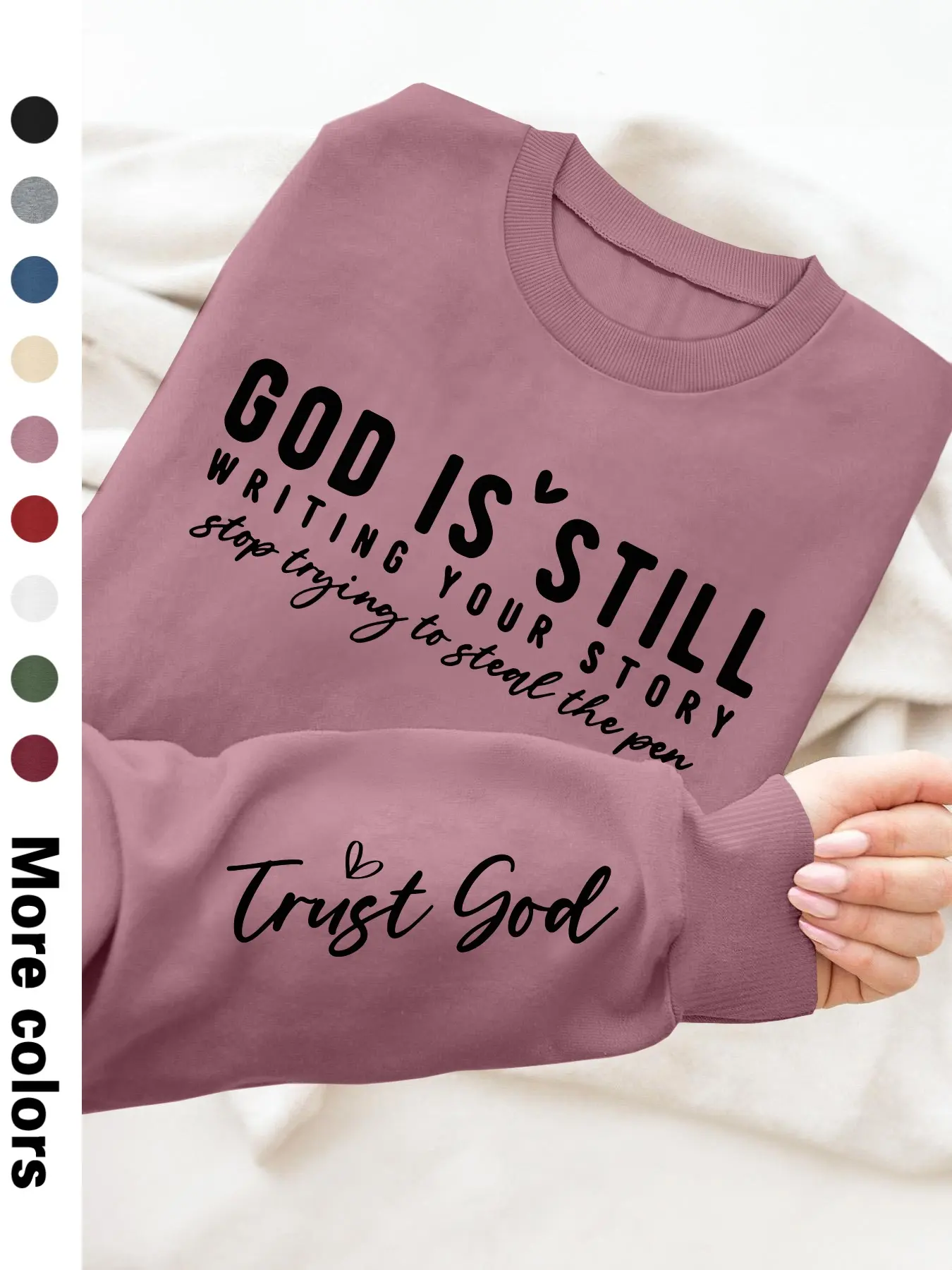 Women's Letter Print Round Neck Sweatshirt, Trendy Casual Crew Neck Long Sleeve Pullover for Daily Wear, Ladies Fall & Winter Clothes, Hoodie, Fall Winter Clothing