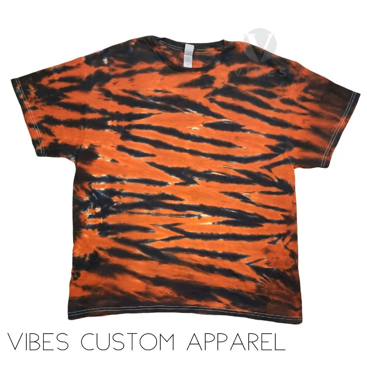 Tiger Stripes Orange and Black Tie Dye Unisex T-Shirt