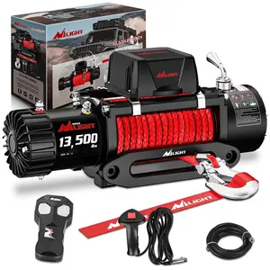 Nilight 13500 lb Heavy Duty Electric Winch Kit with Synthetic Rope for ATV/UTV