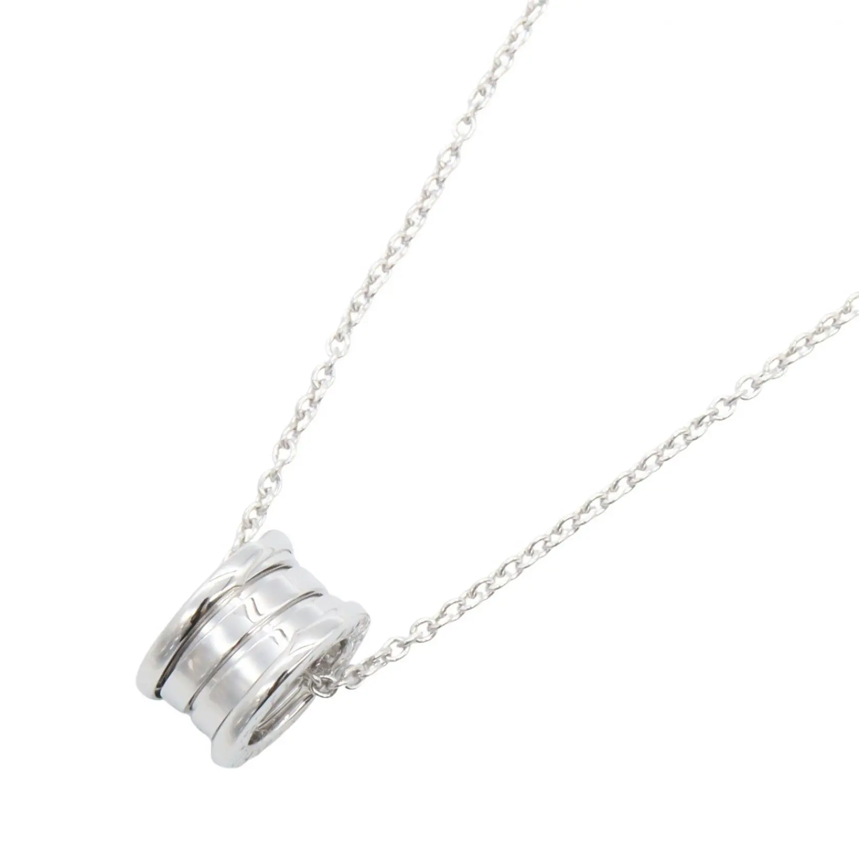 Pre-owned Bvlgari Sterling Silver 925 (Ag925) Small Leather Goods B zero1 Silver925 Necklace