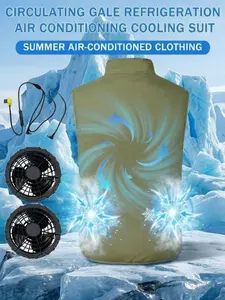 2 Fan Sleeveless Cooling Vest, Air Conditioning Workwear, USB Cool Vest, Outdoor Cooling Gear, Lightweight Breathable
