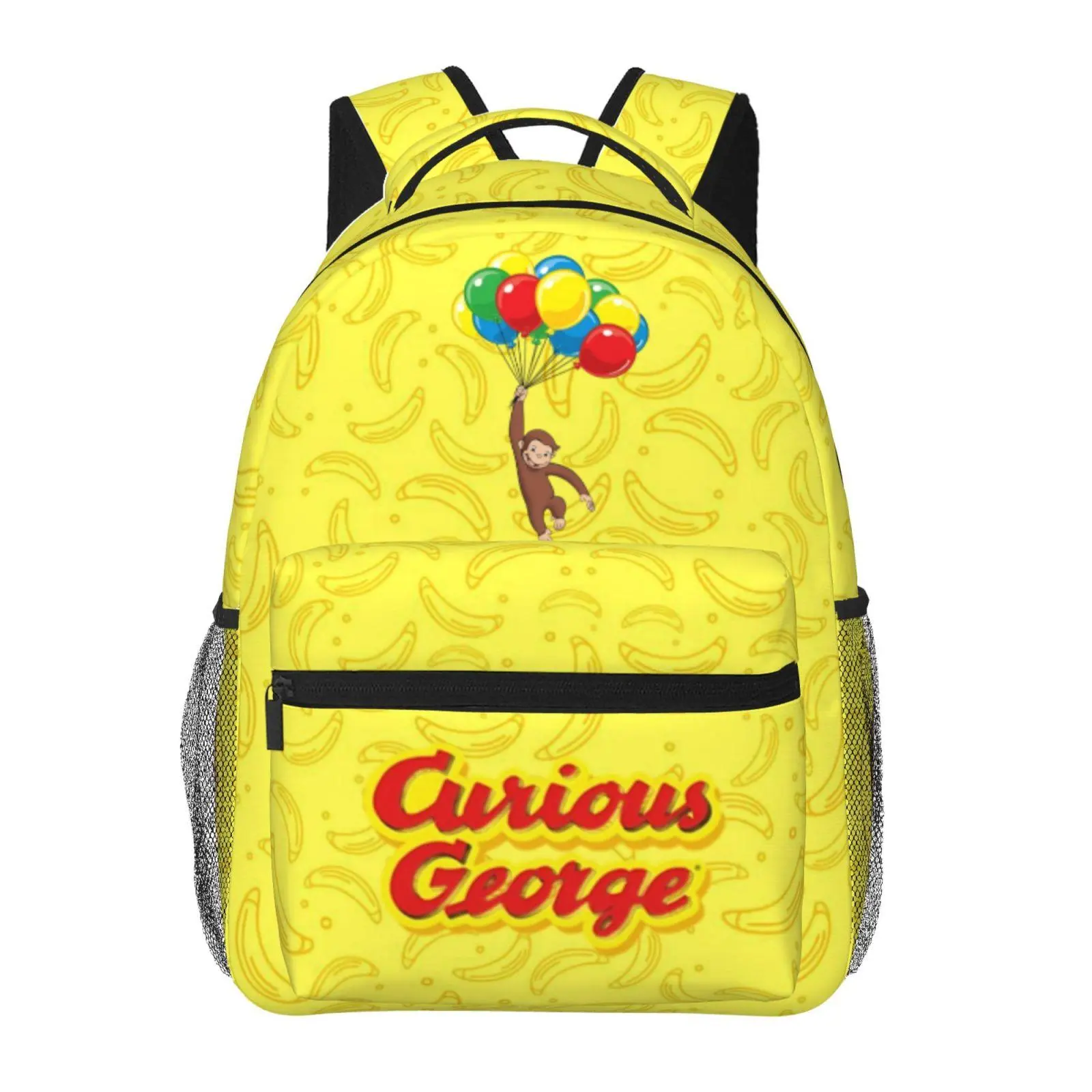 Cartoon Curious george Backpack Large capacity and light weight Curious george toys Shoulder Bag utility Curious george stuffed animal Laptop Bagpack for Men Women Bookbag for Work Camping Travel for family and friends commemorative gift