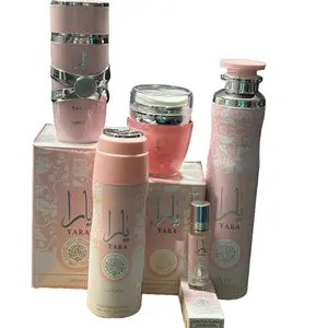 LATTAFA YARA Eau de Perfume 100 ml + Hands and Body lotion 1.53 oz  + Perfume Spray 200 ml + Air Freshener 300 ml + Roll on Perfume oil 10 ml