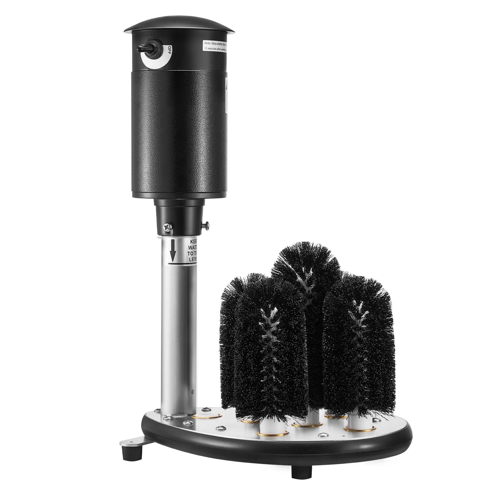 【Summerfinds】VEVOR Electric Commercial Glass Washer, 5-Brush Bar Glass Cleaner, 1200 Cups/Hour Wine Glass Cleaning Machine, Bar Glass Washer for Champagne Glasses, Beer Cups, Mugs, Perfect for Bars and Cafes