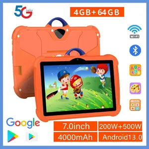 7-Inch Display 5G WiFi Android Kids Tablet, Quad-Core Processor, 4GB RAM, 64GB ROM, Educational Learning & Game Tablets for Children, 7-Inch Display Tablets