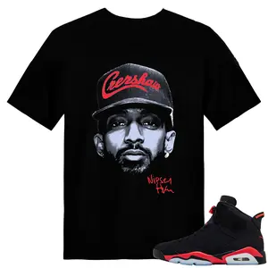 Unisex T-shirt To Match Sneakers Jordan 6 Reverse Infrared - Nipsey-Big-Face. 100% Cotton for Casual Wear. Comfortable Summer Unisex T-Shirt to match Jordan Sneaker. Streetwear Style. urban outfitters