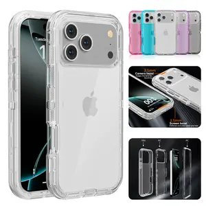 Clear Case for iPhone 17 Pro Max 17 Air 16 15 14 13, Heavy Duty Shockproof Protection Phone Cases, Anti-Drop, Dual Layer Transparent Magnetic Phone Case