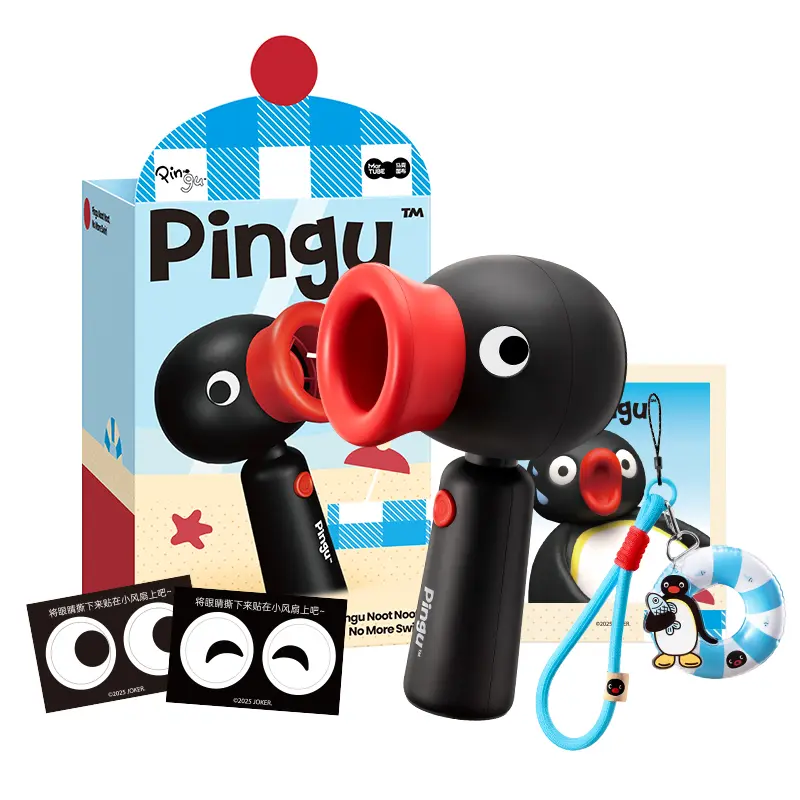 MARTUBE Pingu Merch Portable Handheld Fan Cute Mini Cooling Fan Summer Essential Travel Fan Bag Charm Keychain Gift for Girls & Pingu Fans,back to school,back to school haul