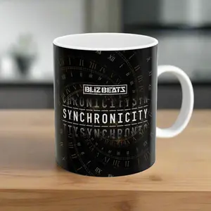 Bliz Beats Synchronicity Ceramic Mug, (11 oz) Reusable Washable Coffee Drinkware