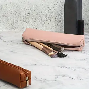 Makeup Pencil Case Bag, 1 Count Mini Eyebrow Brush Pencil Case, Premium Faux Leather Pencil Case, The Perfect Combination of Fashion and Function, Cosmetic