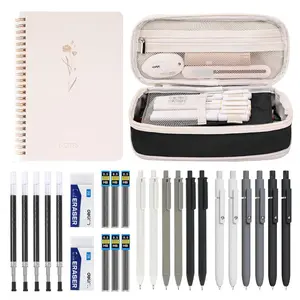 27pcs Set, Includes Large Capacity Pen Case, 6 Neutral Pens, 6 Mechanical Pencils, Notebook Included Stationery Set Student Essentials, Schoolsupplies, Classroom Supplies, School Study Supplies