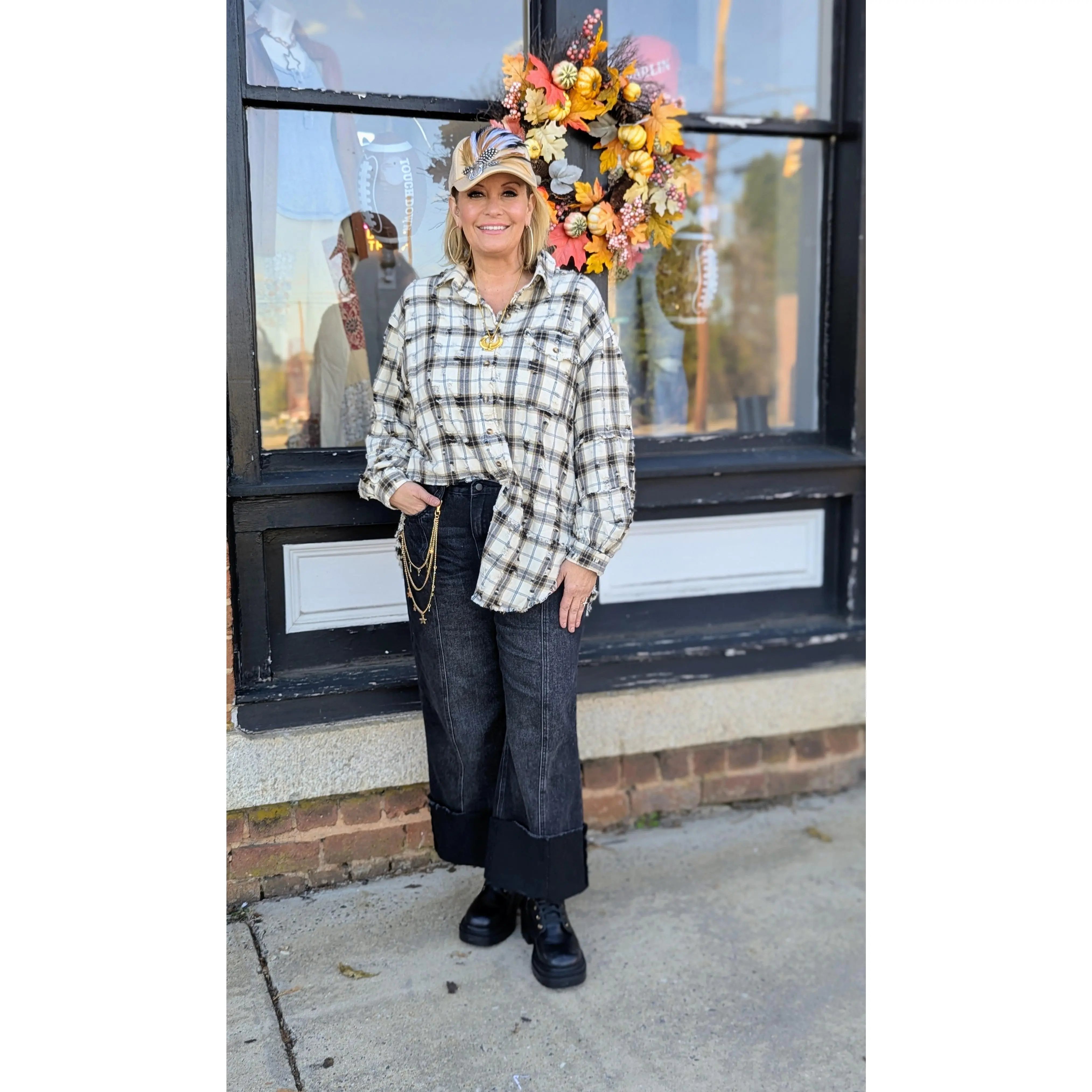 Cream Plaid Flannel