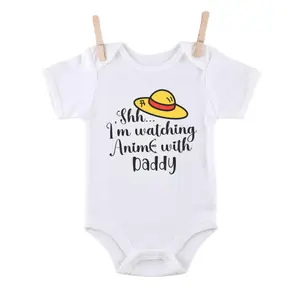Cute Shh I’m Watching Anime With Daddy Onesie, Funny Anime Baby Onesie, Anime Baby Bodysuit, Newborn Bodysuit