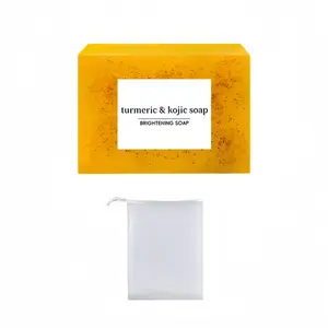 Lemon Turmeric Kojic Soap,Natural Handmade Soap,Turmeric Soaps Bar for Face and Body, Smooth Skin Tumeric Soapes,Deep Cleansing Soaps for Men & Women