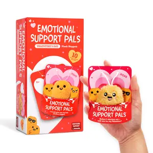 Emotional Support V-Day Nuggets Cards Valentine's Plush 10 Plushies & 10 Cards Perfect Gift for Girlfriend Kids Classroom Work Friends