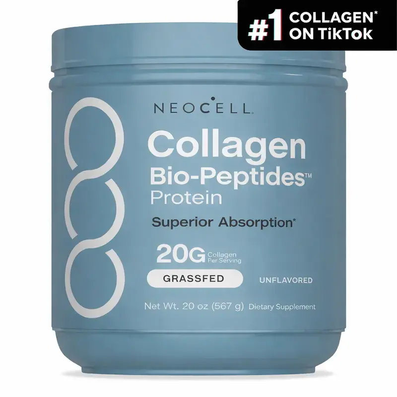 NeoCell Collagen Peptides Powder 20oz, Grass‑Fed Protein Nutritional Powder, Enriched with 18 Vital Amino Acids