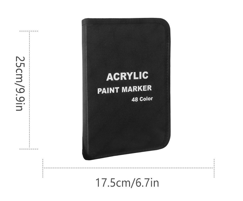 48 Acrylic Paint Markers, Large Capacity Acrylic Markers with Long-Lasting Tip, Professional Art Supplies for Rock Painting, Ceramic, Glass, Wood, Canvas, Fabric, Crafts