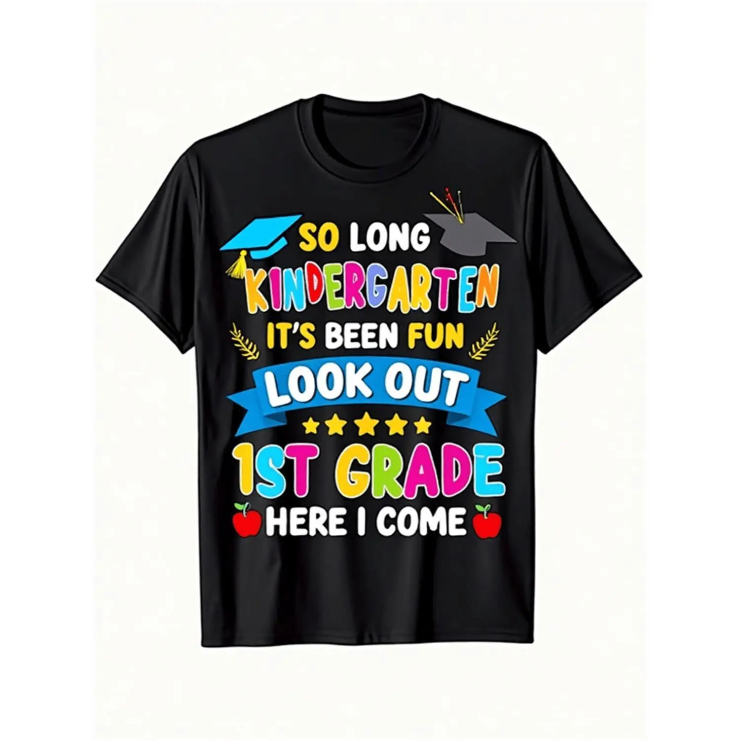 Kindergarten Graduation Shirt "Look Out 1st Grade Here I Come" Kids Graduation T-Shirt Last Day Of School Tee for Boys Girls