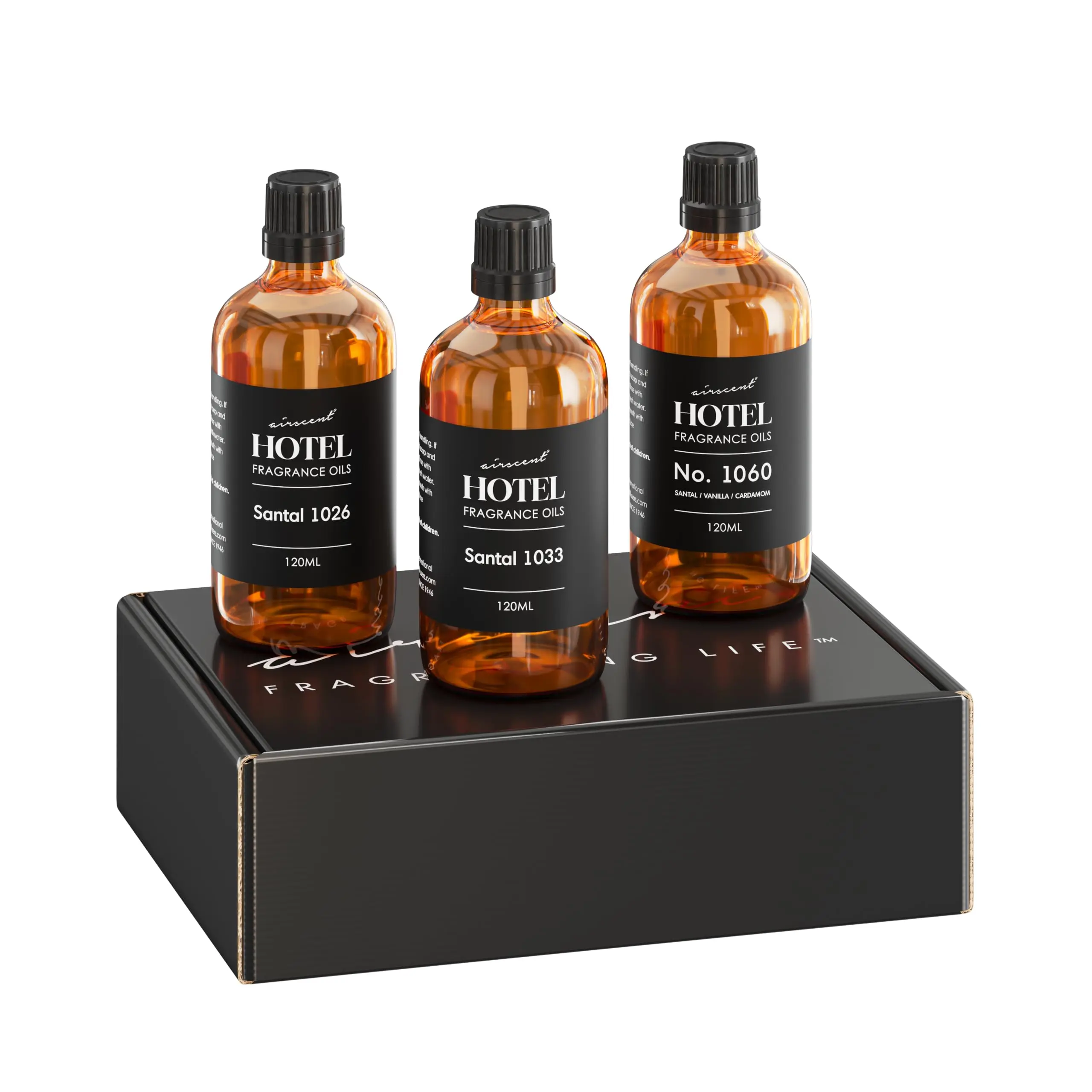 AirScent Hotel Diffuser Oil Gift Set - Santal Scents 3 Pack - 120 mL