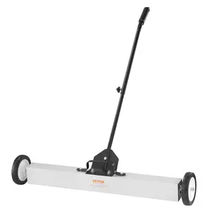 VEVOR 55Lbs Rolling Magnetic Sweeper with Wheels, TikTokShopBlackFriday,Push-Type Magnetic Pick Up Sweeper, 24-inch Large Magnet Pickup Lawn Sweeper with Telescoping Handle, Easy Cleanup of Workshop Garage Yard