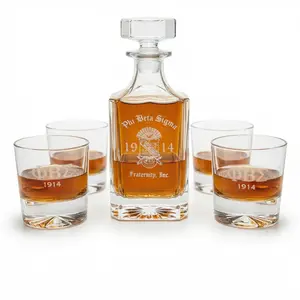 Phi Beta Sigma Decanter Set (1 Decanter + 4 Glasses, 1914 Design)