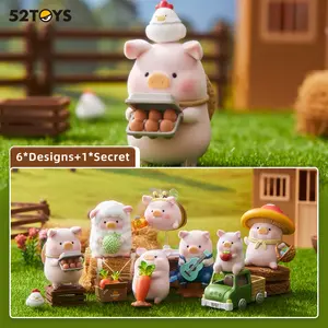 52TOYS Lulu The Piggy My Sweet Farm Garden Kawaii Creative Gift Room Decor Desktop Decoration Gift for Birthday Party Cute Cartoon Figurine Doll Figurines