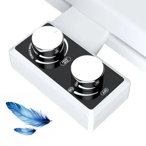 Hibbent Bidet Attachment for Toilet, Non-Electric Dual Nozzle for Frontal & Rear Wash, Adjustable Water Pressure Control, Fresh Water Bidet Toilet Seat, Self Cleaning Water Sprayer, Matte Black