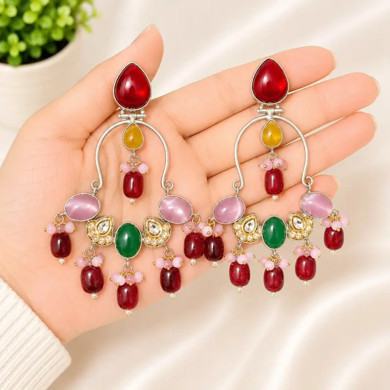 Victorian Style Drop Earrings for Women, Vintage Pearl-Accented Dangle Earrings for Wedding Party