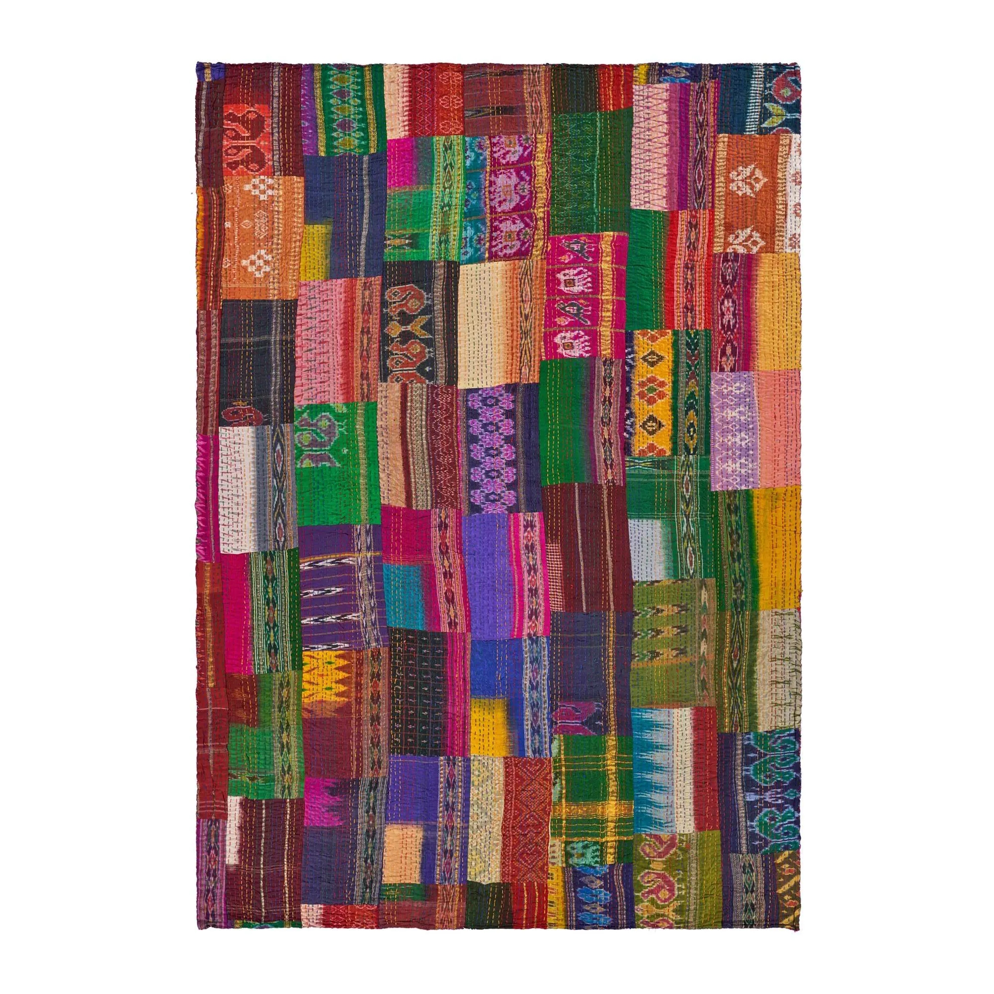 Ox Bay Traditional Patola Kantha Throw Blanket