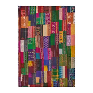 Ox Bay Traditional Patola Kantha Throw Blanket Ox Bay Traditional Patola Kantha Throw Blanket