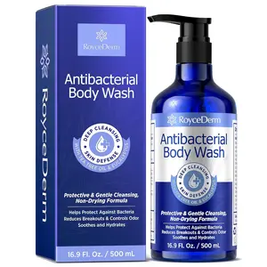 Roycederm Antibacterial Body Wash & Soap – Kills 99.9% of Germs & Bacteria – For Body Acne, Folliculitis & Odor Control – Non-Drying Cleanse, Antifungal, Gentle Daily Use for Men & Women