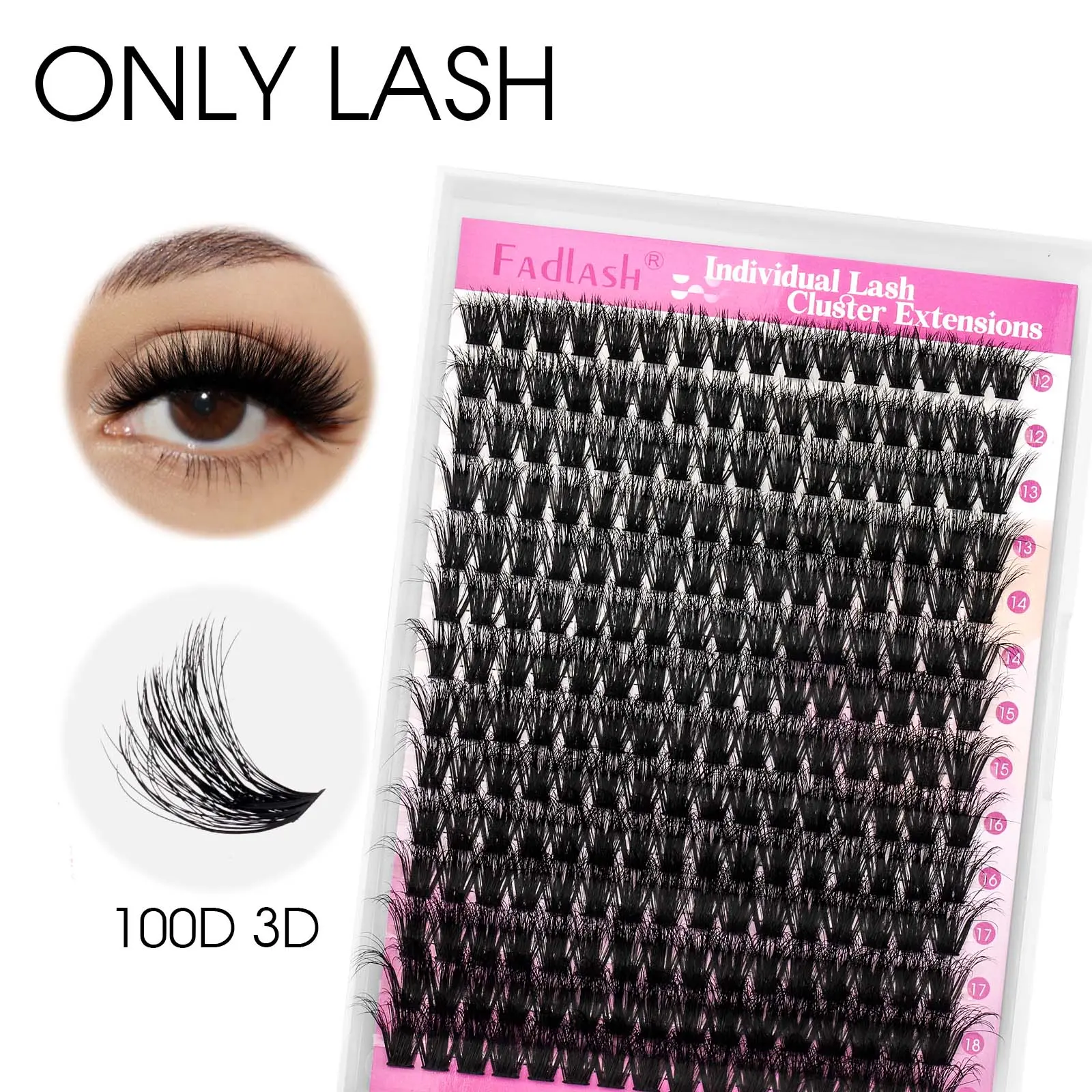 FADLASH 100D 3D Effect Wispy Thick Lash Extension Clusters Beauty In Full Bloom Volume