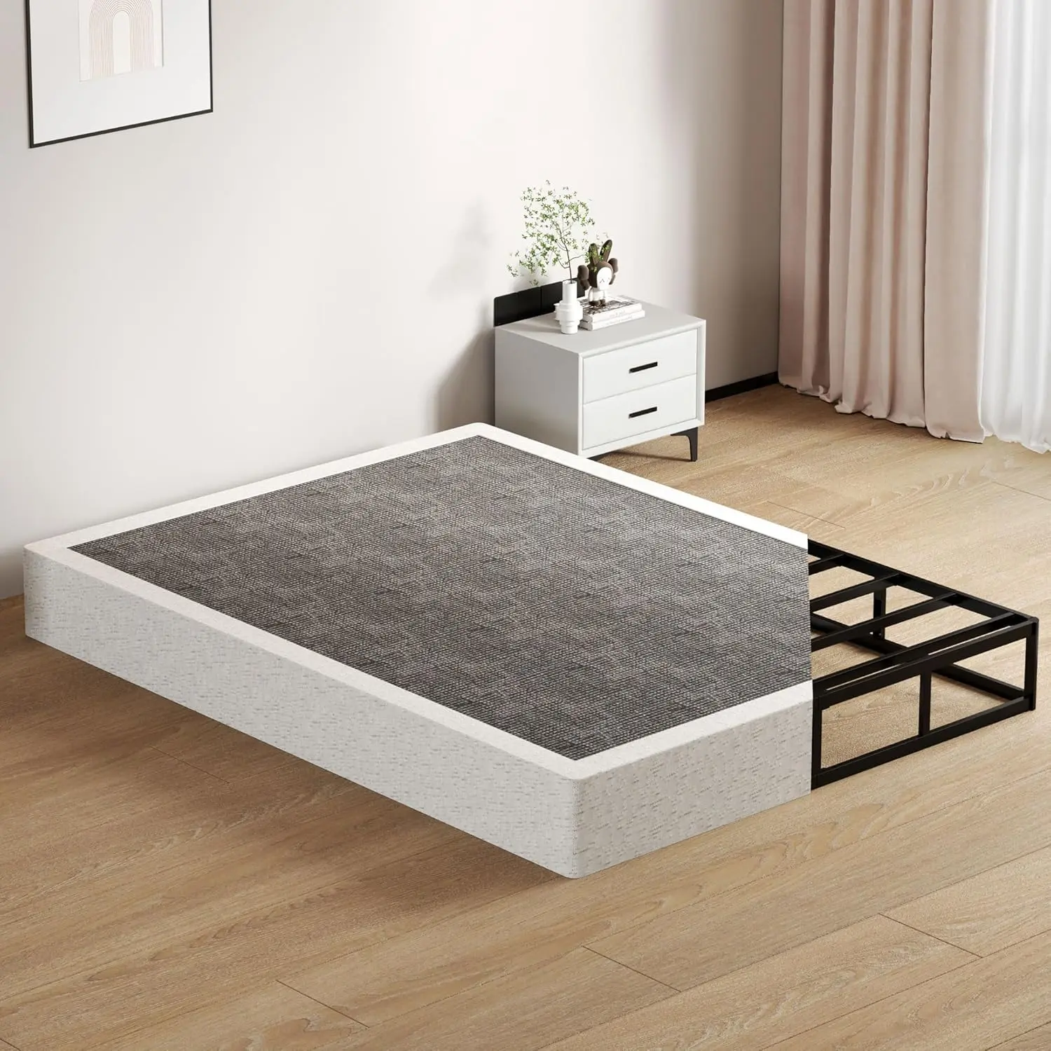 Metal Box Spring  Size - 9 Inch High Profile Heavy Duty Black Bed Base Non Slip Mattress Foundation Box Springs for  Bed, Easy Assembly, No Noise