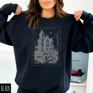 Haunted House Sweatshirt, Halloween Sweater, Spooky Season, Fall Fashion