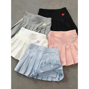 2 Pack Girls Casual Skirt Pants Toddlers Children Secure Elastic Waistband Machine Washable Solid Color Breathable Summer Skorts
