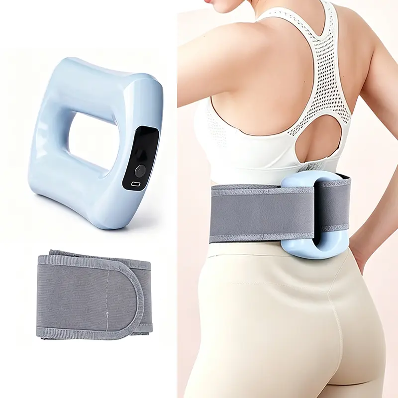 Portable Rechargeable Abdominal Massager with 5 Strength Levels, Adjustable Fit, Elastic Strap – Deep Tissue Impact Massager for Neck & Shoulder Muscle Relief, Ideal Fitness Tool for Fitness Enthusiasts
