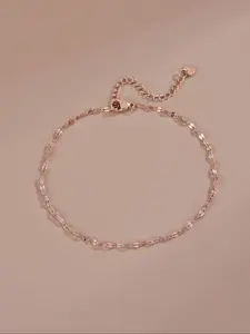 Women's Stainless Steel Beach Anklet, Rose Lip Design Jewelry, Fashionable Jewelry Accessories, Fashion Simple Style Foot Chain Accessory for Women