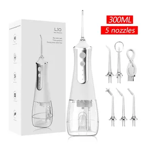 Portable Rechargeable Oral Irrigator, Cordless Water Flosser with 3 Modes & 5 Replaceable Tips, Water Flosser for Home & Travel, Cordless Oral Flossers, Interdental Flosser