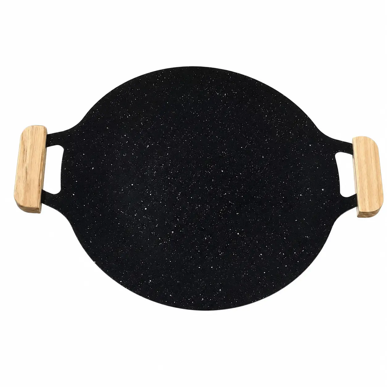 Large Non-Stick Round BBQ Griddle Pan , Multi-Purpose Flat Cooking Plate for Pancakes, Crepes, Tortillas, Breakfast Foods, BBQ Grilling and Family Gatherings