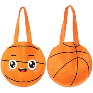 24 count Basketball  Bags with Handle, Basketball Party Favor Bags,  Non Woven  Goodie Bag  Snack Candy Bag for  Boys Girls  Theme Birthday Party Supplies