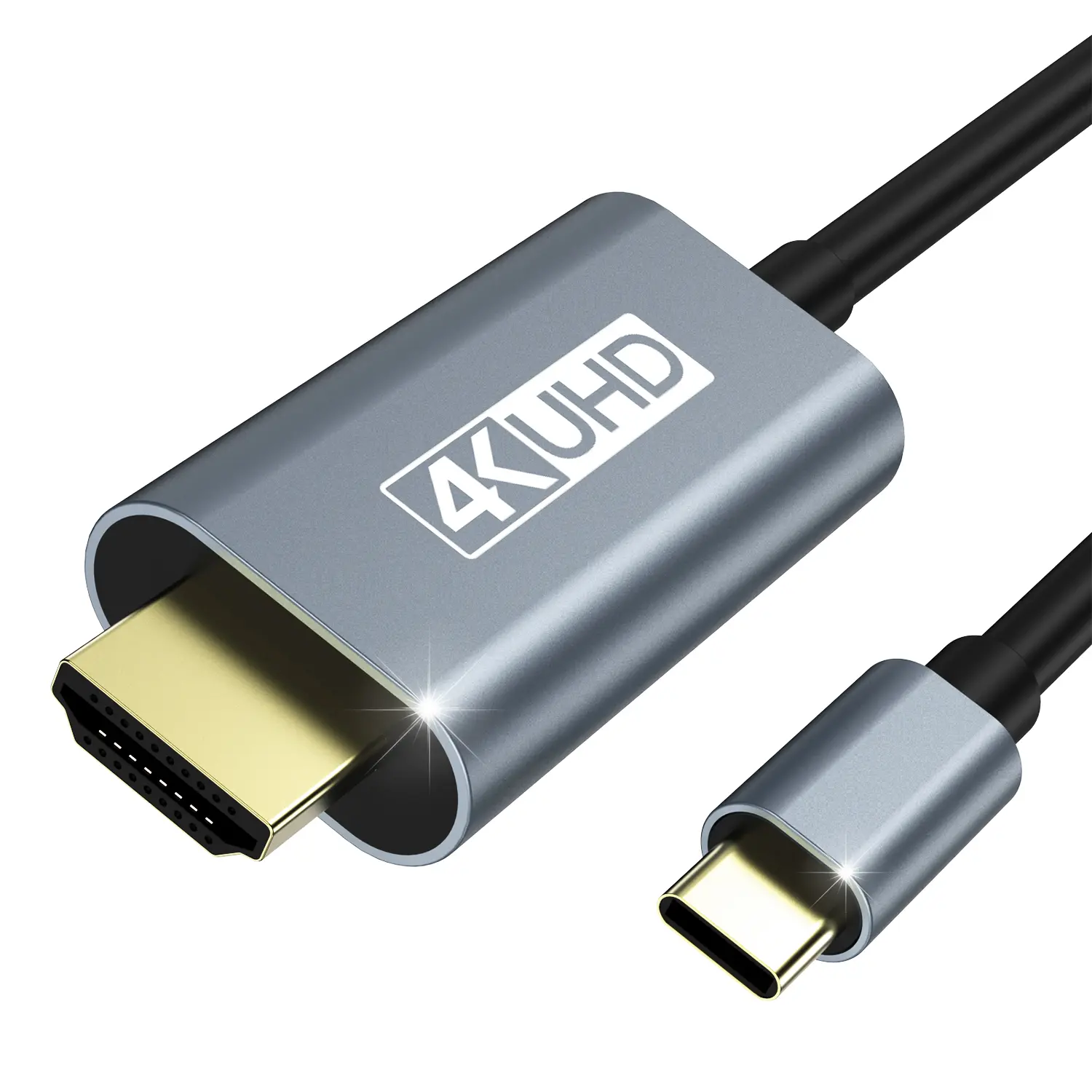 5.9 Ft USB-C to HDTV Cable, 4K High-Speed USB 3.1 Type-C HDMI Cord for Home and Office, Thunderbolt 5/4/3 Compatible for MacBook, Galaxy S9–S24, iPhone 15/16 Series, iPad Pro, iMac and Surface