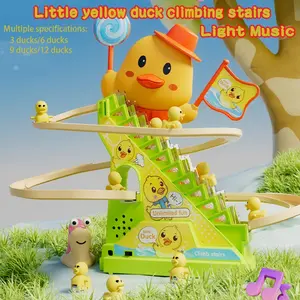 Duck Climbing Stair Toy with Music and Lights, Automatic Stair Climber, Electric Sound Light Toy, Ideal Birthday Gift for Kids Aged 3+, Interactive Duck Shaped