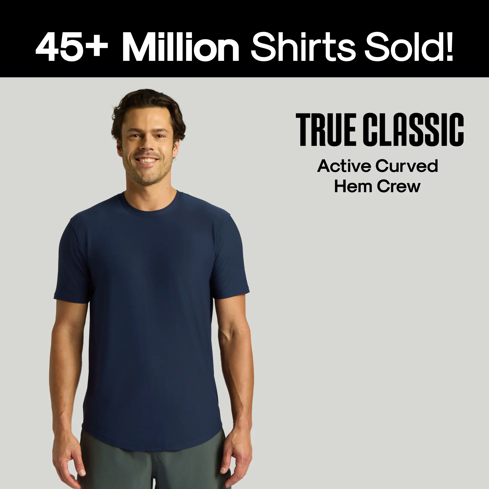 Active Curved Hem Crew Tee - Men's Moisture Wicking Performance T-Shirt