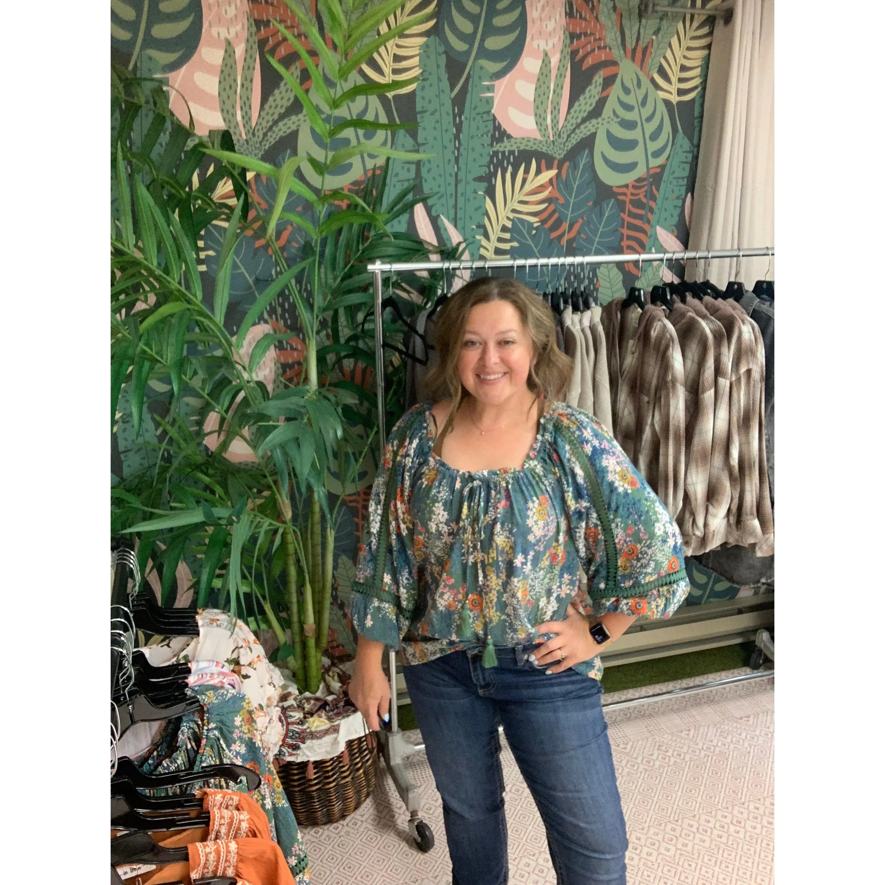 Lola P. Floral Print Blouse