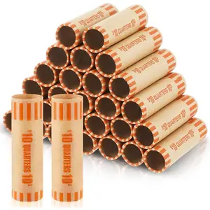360 Pcs Preformed Quarter Coin Roll Wrappers Bulk Coin Rolls for Bank and Office