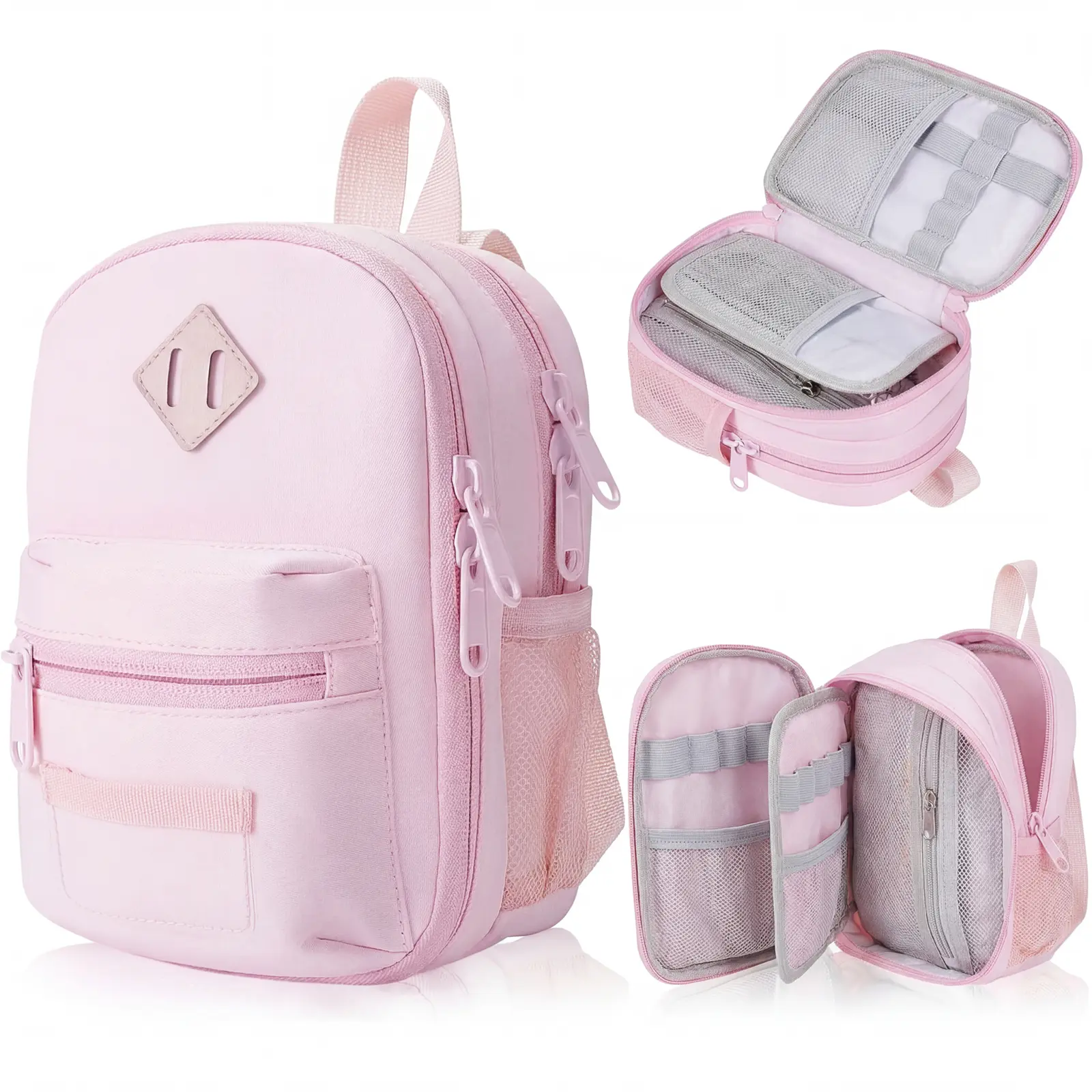 Babysun Mini Backpack Pen Case - Large Capacity Aesthetic Office Supplies Organizer for Students, No Stationery Included